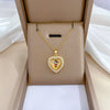 Titanium Steel And Copper Women's Love Heart Necklace With Diamond Microinlay And Geometric Design Cartoon Style