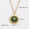 Titanium Steel And Natural Stone Women's Necklace With Geometric Pattern And Ball Chain In Light Luxury Style