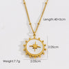 Titanium Steel And Natural Stone Women's Necklace With Geometric Pattern And Ball Chain In Light Luxury Style