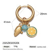 Titanium Steel And Shell Fruit Pendant Earrings For Women With Electroplating Process