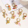 Titanium Steel And Shell Fruit Pendant Earrings For Women With Electroplating Process