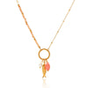 Titanium Steel And Stainless Steel Animal Turtle Goldfish Pearl Pendant O Word Chain Necklace With Electroplating