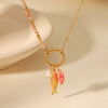 Titanium Steel And Stainless Steel Animal Turtle Goldfish Pearl Pendant O Word Chain Necklace With Electroplating