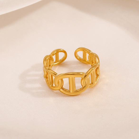 Titanium Steel And Stainless Steel Animal Zodiac Pig Nose Ring For Ladies With 18K Gold Plated Electroplating