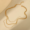 Titanium Steel And Stainless Steel Blade Chain Necklace Geometric Style Electroplating For Women