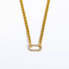 Titanium Steel And Stainless Steel Chain With Zircon And Diamond Square Twist Pendant Electroplating Geometric Style For Women