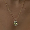Titanium Steel And Stainless Steel Chain With Zircon And Diamond Square Twist Pendant Electroplating Geometric Style For Women