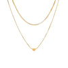Titanium Steel And Stainless Steel Clavicle Chain With 18K Gold Plated Heartshaped Pendant And Geometric Pattern Electroplated Design Women's Necklace