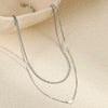 Titanium Steel And Stainless Steel Clavicle Chain With 18K Gold Plated Heartshaped Pendant And Geometric Pattern Electroplated Design Women's Necklace