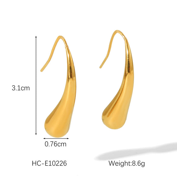 Titanium Steel And Stainless Steel Drop Earrings For Women With Geometric Style And Electroplating Treatment