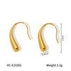 Titanium Steel And Stainless Steel Drop Earrings For Women With Geometric Style And Electroplating Treatment