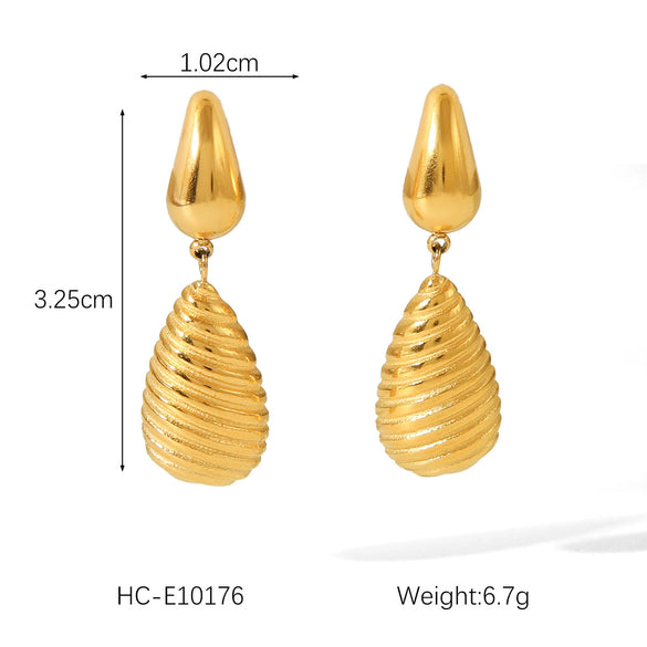 Titanium Steel And Stainless Steel Drop Earrings For Women With Geometric Style And Electroplating Treatment