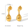 Titanium Steel And Stainless Steel Drop Earrings For Women With Geometric Style And Electroplating Treatment