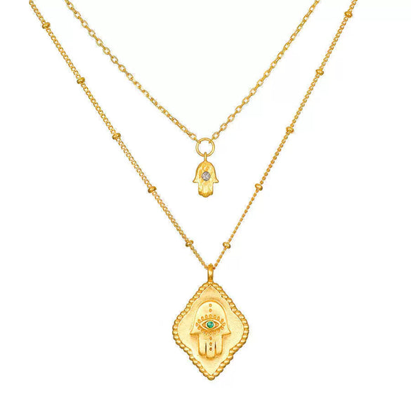 Titanium Steel And Stainless Steel Electroplated Geometric Snake Necklace For Women