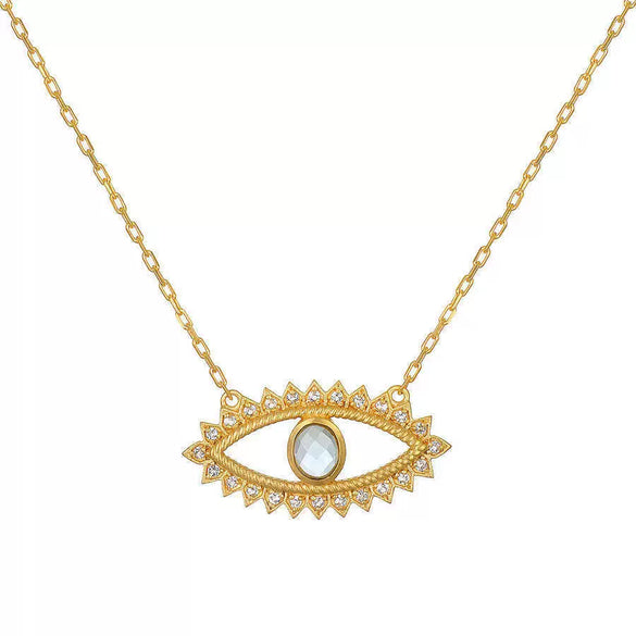 Titanium Steel And Stainless Steel Electroplated Geometric Snake Necklace For Women
