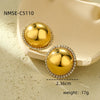 Titanium Steel And Stainless Steel Fashionable Light Luxury Electroplated Heart And Fivepointed Star Hollow Earrings For Women