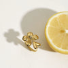 Titanium Steel And Stainless Steel Four Leaf Clover Split Ring With Electroplating Women's Niche Design