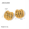 Titanium Steel And Stainless Steel Geometric Earrings With Electroplating