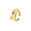 Titanium Steel And Stainless Steel Geometric Wide Edge Ring Plated With 18K Gold Light Luxury Style Jewelry