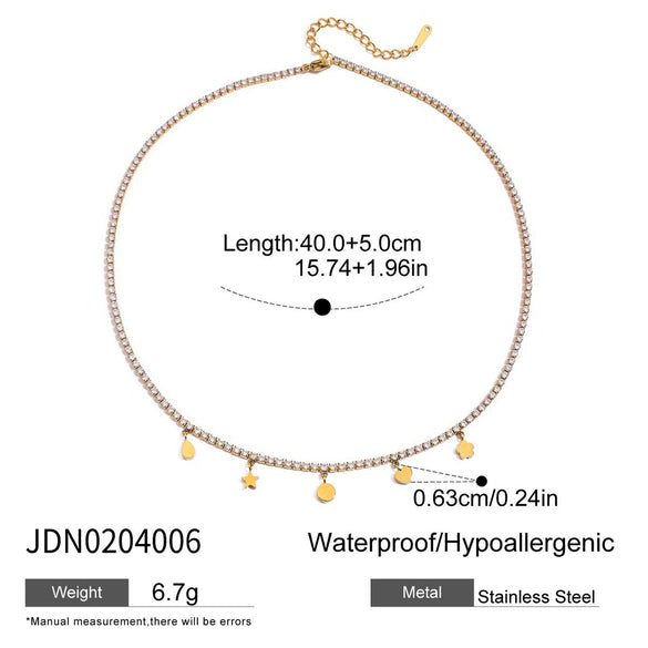 Titanium Steel And Stainless Steel Geometric Women's Necklace And Bracelet With Electroplating