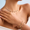 Titanium Steel And Stainless Steel Geometric Women's Necklace And Bracelet With Electroplating