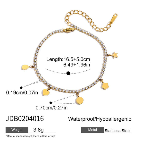 Titanium Steel And Stainless Steel Geometric Women's Necklace And Bracelet With Electroplating