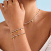 Titanium Steel And Stainless Steel Geometric Women's Necklace And Bracelet With Electroplating