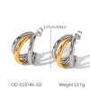 Titanium Steel And Stainless Steel Heartshaped Leaf Women's Earrings With Gold And Silver Color Matching Highend Niche Design Vacuum Plated And Electroplated