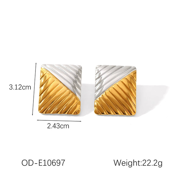 Titanium Steel And Stainless Steel Heartshaped Leaf Women's Earrings With Gold And Silver Color Matching Highend Niche Design Vacuum Plated And Electroplated