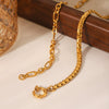Titanium Steel And Stainless Steel Ins Style Geometric Clavicle Chain Necklace With 18K Goldplated Electroplating