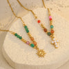 Titanium Steel And Stainless Steel Necklace With Geometric Sun Cross Pendant Electroplated Fashion Design For Women