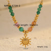 Titanium Steel And Stainless Steel Necklace With Geometric Sun Cross Pendant Electroplated Fashion Design For Women