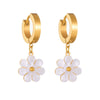 Titanium Steel And Stainless Steel Plant Flowers Stud Earring Bracelet Necklace Jewelry For Women