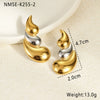 Titanium Steel And Stainless Steel Plated 18K Gold Geometric Three Layer Water Drop Earrings With Electroplating
