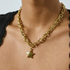 Titanium Steel And Stainless Steel Star Pendant Necklace With Electroplating Minimalist Design For Women