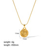 Titanium Steel And Stainless Steel Women's Constellation Pendant Necklace 18K Goldplated With Snake Bone Chain
