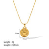 Titanium Steel And Stainless Steel Women's Constellation Pendant Necklace 18K Goldplated With Snake Bone Chain