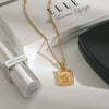 Titanium Steel And Stainless Steel Women's Geometric Style Necklace With Angel Pendant And Electroplating Treatment