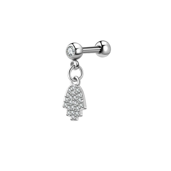 Titanium Steel And Stainless Steel Women's Heart And Star Zircon And Diamond Earrings