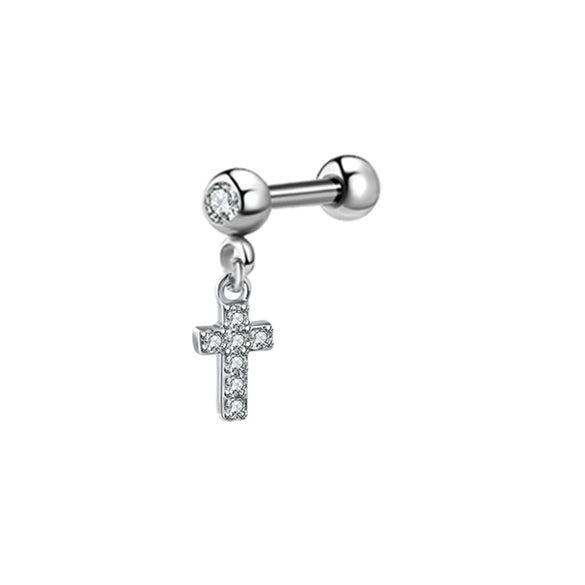 Titanium Steel And Stainless Steel Women's Heart And Star Zircon And Diamond Earrings