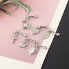 Titanium Steel And Stainless Steel Women's Heart And Star Zircon And Diamond Earrings