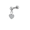 Titanium Steel And Stainless Steel Women's Heart And Star Zircon And Diamond Earrings