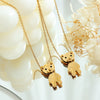 316L Stainless Steel Animal Bear Pendant Necklace Women's Jewelry Inlaid Zircon Electroplated