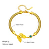 Titanium Steel Animal Style Snake Bone Chain With Three Dimensional Butterfly Connection And Blue Eyes Pendant Jewelry Bracelet For Women
