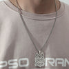 Titanium Steel Animal Wolf Head Cut Out Pendant Necklace For Men Electroplated Punk Style