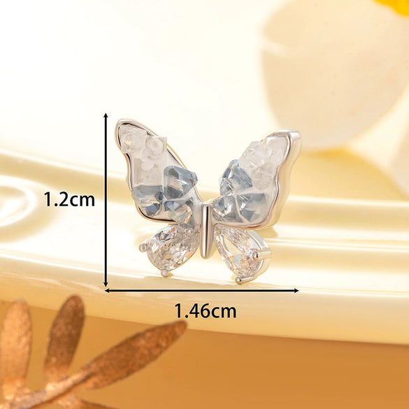 Titanium Steel Animal Zodiac Crystal Butterfly Piercing Jewelry For Girls