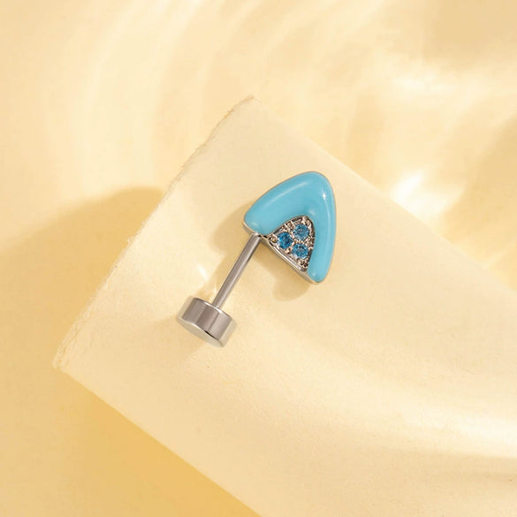 Titanium Steel Animal Zodiac Microinlaid Zircon Oil Drop Screw Ear Nail Jewelry With Electroplating