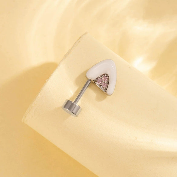 Titanium Steel Animal Zodiac Microinlaid Zircon Oil Drop Screw Ear Nail Jewelry With Electroplating