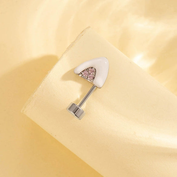 Titanium Steel Animal Zodiac Microinlaid Zircon Oil Drop Screw Ear Nail Jewelry With Electroplating