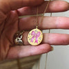 Titanium Steel Animal Zodiac Oil Dripping Rabbit Element Pet Oval Tarot Card Necklace 18K Gold Electroplated